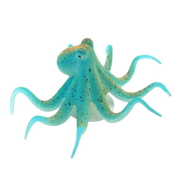 Realistic Eco-Friendly Octopus Ornament in Blue, Green, and Pink Colours for Aquariums