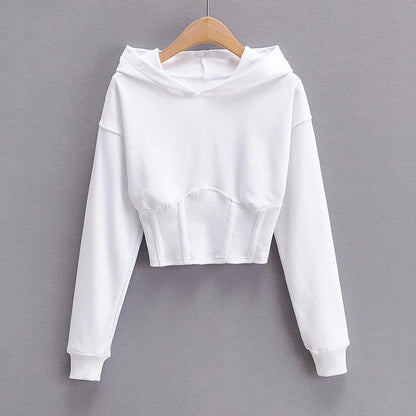 A slim-fit hooded jumper in white with a distinctive navel accent, a must-have Kiwi streetwear style.