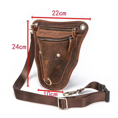 Stylish retro leather waist bag with large capacity, multiple compartments, and a versatile design for Kiwi adventures