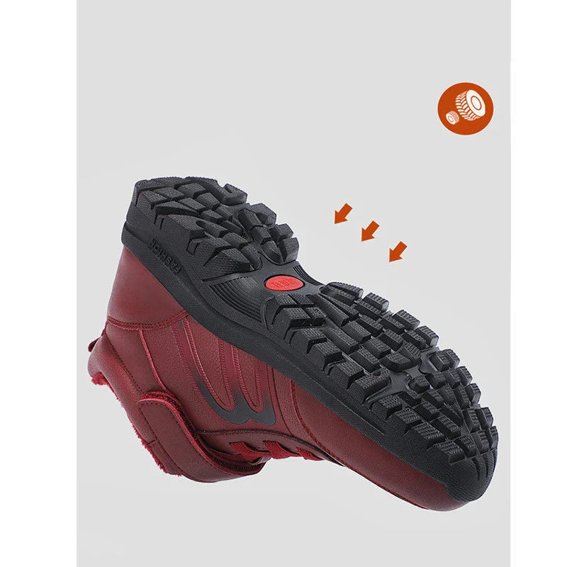 Men's stylish velvet leather shoes in black and gray colors, designed for comfort and protection in New Zealand's weather