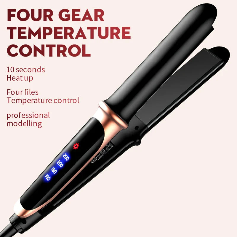 Professional Ceramic Hair Straightener with adjustable temperature, floating plate design, and tourmaline ceramic coating for smooth, frizz-free hair