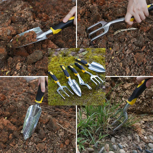 Garden Tool Essentials Set with stainless steel tools and protective gloves, designed for comfortable and productive gardening in New Zealand