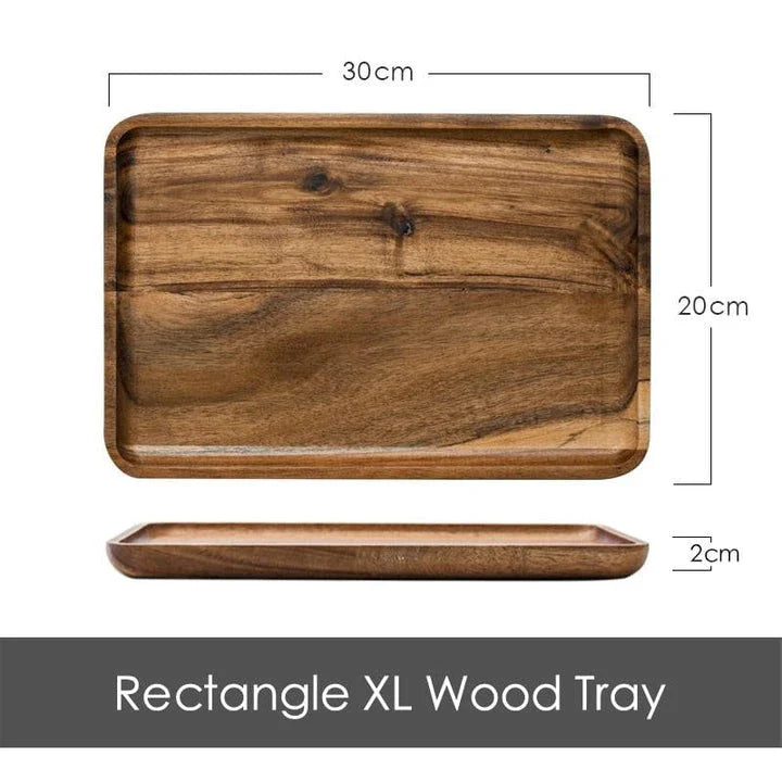 Acacia Wood Geometric Serving Tray with Sleek, Modern Design for Kiwi Kitchens