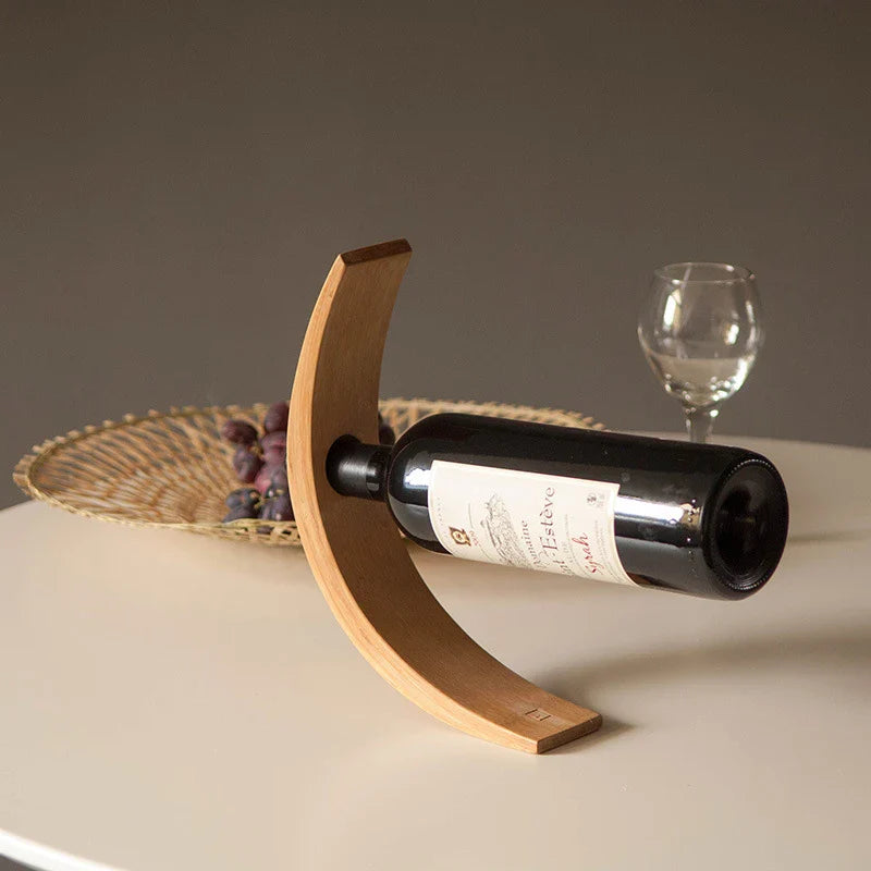 Elegant wine shelf made of solid wood for modern Kiwi homes, showcasing up to 6 wine bottles in a minimalist, stylish design.