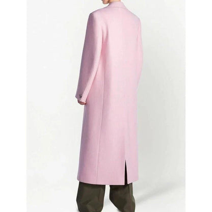 Sophisticated Women's Blazer Trench in vibrant pink color, featuring a notched collar and single-breasted design for a timeless, elegant look