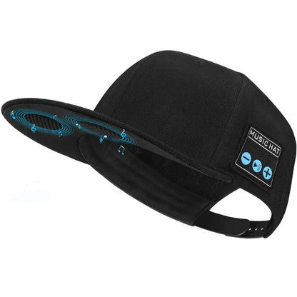 Wireless Bluetooth Speaker Cap with built-in microphone and adjustable fit for outdoor adventures