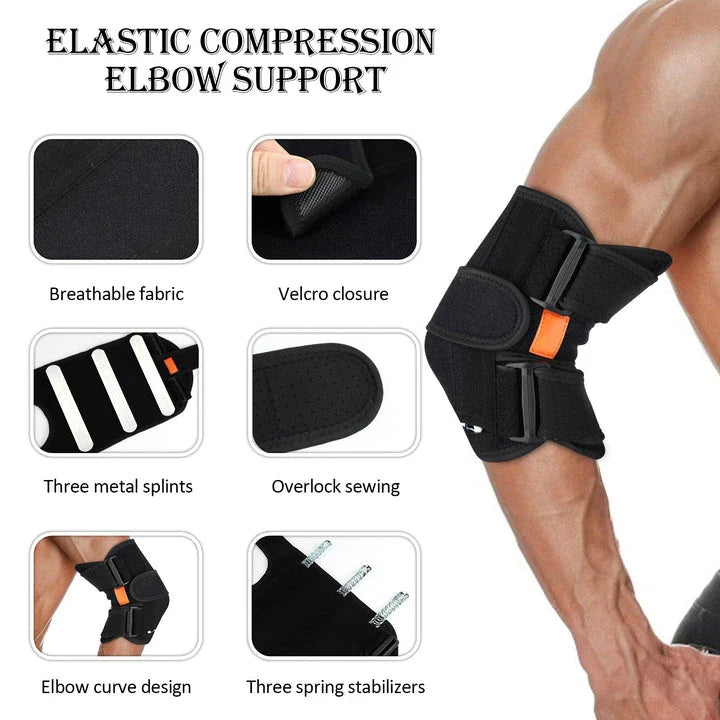 Supportive elbow brace with aluminum strips for active lifestyles, perfect for Kiwi athletes and fitness enthusiasts