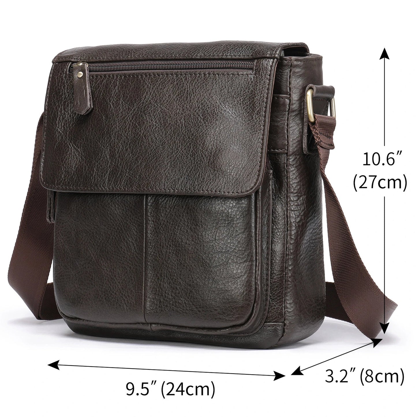 Premium leather shoulder bag with adjustable strap and organizational pockets, perfect for the modern Kiwi man's everyday carry needs.