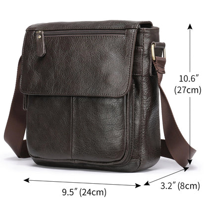 Premium leather shoulder bag with adjustable strap and organizational pockets, perfect for the modern Kiwi man's everyday carry needs.