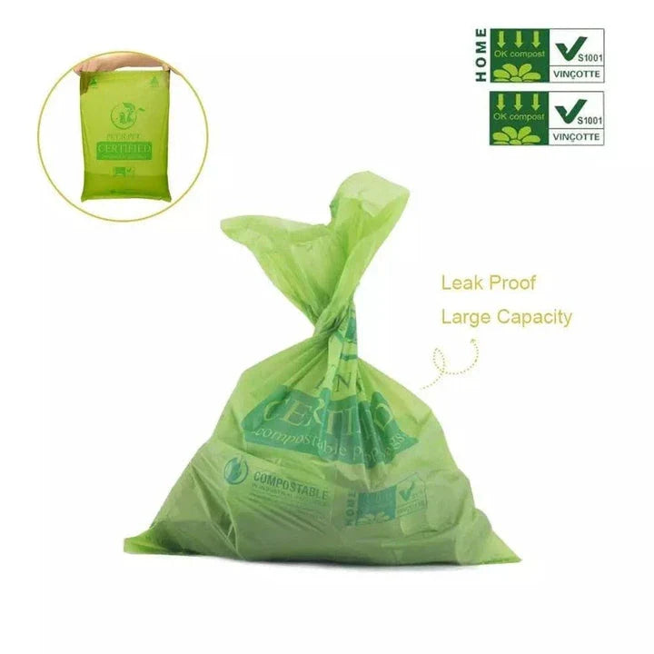 Eco-Friendly Green Dog Poop Bags - Biodegradable, Sturdy, and Discreet for Responsible Pet Owners in New Zealand