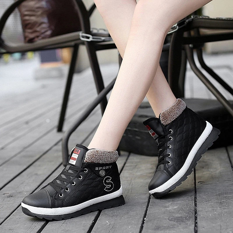 Shopfluxpro NZ Stylish Middle School Short Boots with Flat Velvet Soles