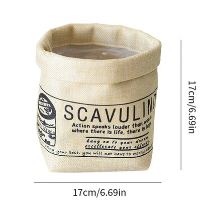 Fabric Flower Pot Cover and Storage Bag in Cream White Color, Versatile Home Decor and Organizer for Kiwi Homes