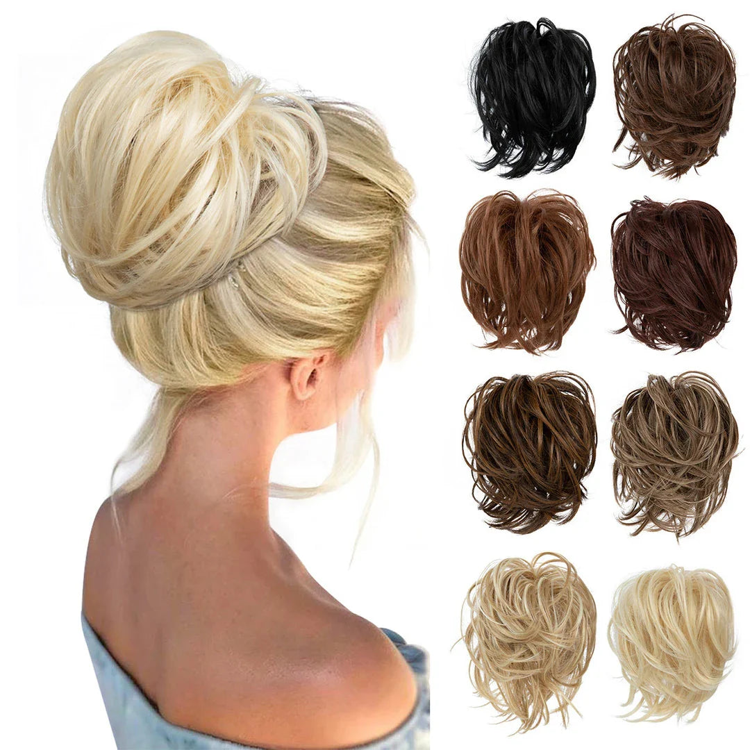 Fluffy and natural-looking hair bun made from premium domestic silk for easy, effortless updos