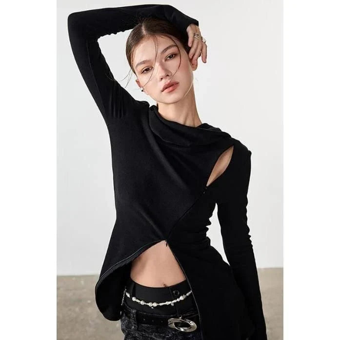 Stylish knitted pullover with elegant ruffled collar, perfect for keeping warm during New Zealand's autumn and winter seasons