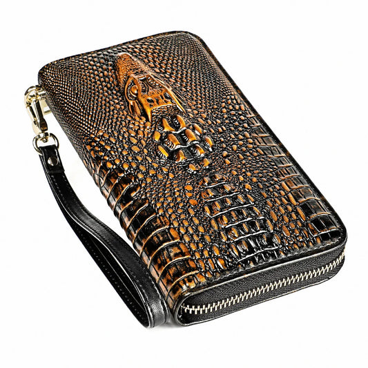 Spacious Men's Premium Leather Wallet in various animal-inspired designs, featuring a roomy interior with multiple compartments for everyday essentials