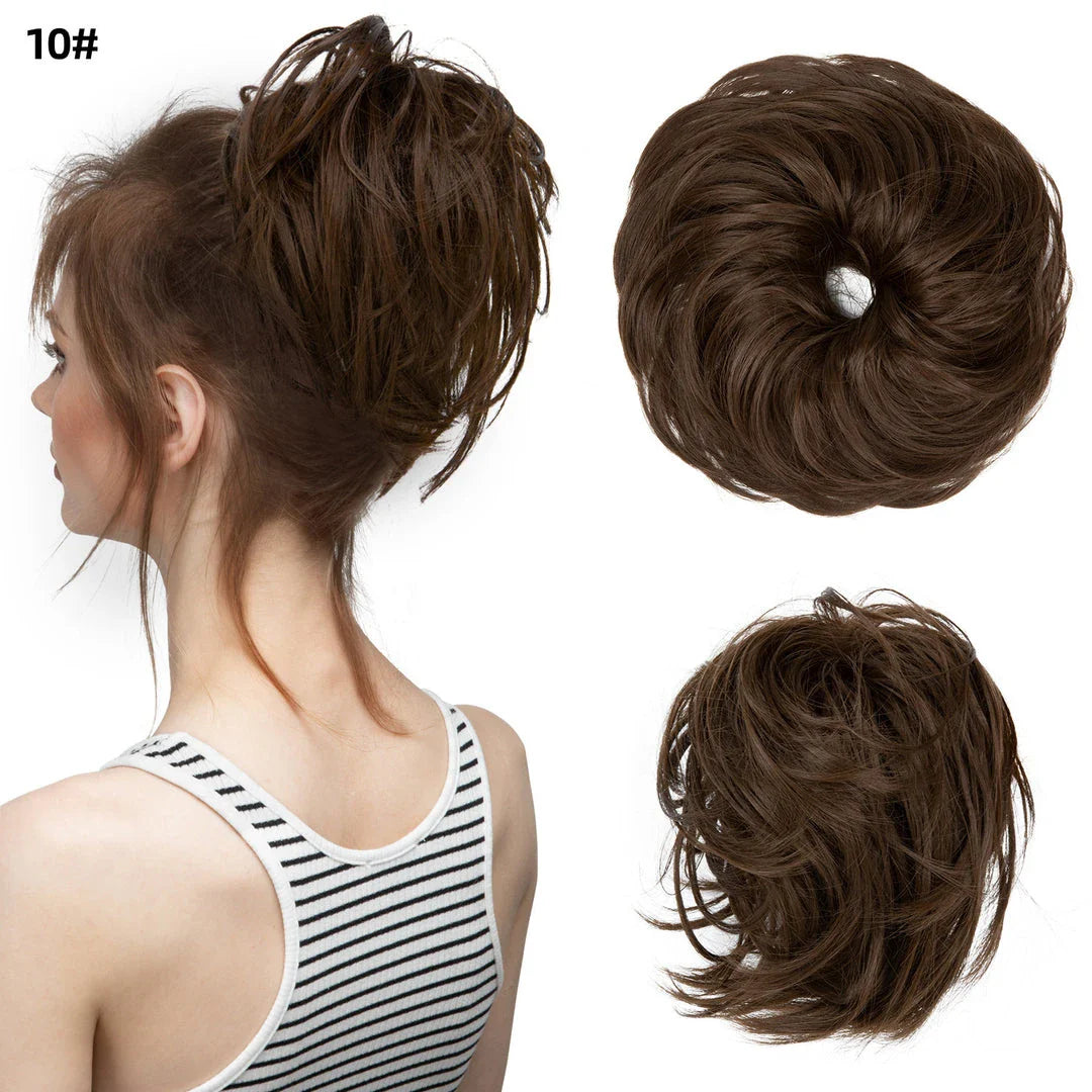 Fluffy and natural-looking hair bun made from premium domestic silk for easy, effortless updos