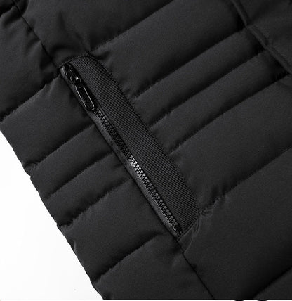 Premium men's hooded jacket with fleece lining, detachable hood, and side pockets for warmth and versatility in New Zealand winters