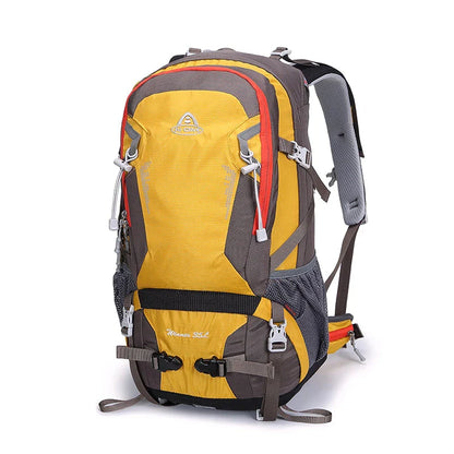 Durable outdoor backpack with waterproof construction, rain cover, and multiple compartments for organised adventuring