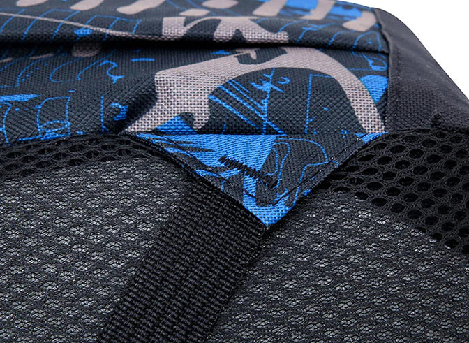 Flower-patterned nylon backpack with zipper opening and roomy interior, perfect for Kiwi students