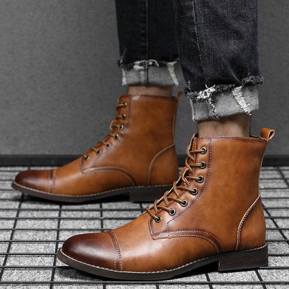 Premium leather Martin boots with a retro-inspired design, perfect for the modern Kiwi bloke