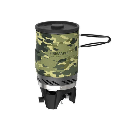 Versatile Camouflage Gas Stove with heat exchanger, piezo ignition, and heat-proof cover for efficient and safe outdoor cooking in New Zealand