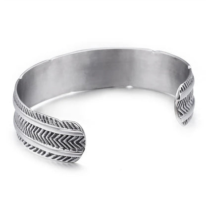 Stylish men's retro stainless steel bracelet with geometric design, perfect for the modern Kiwi bloke