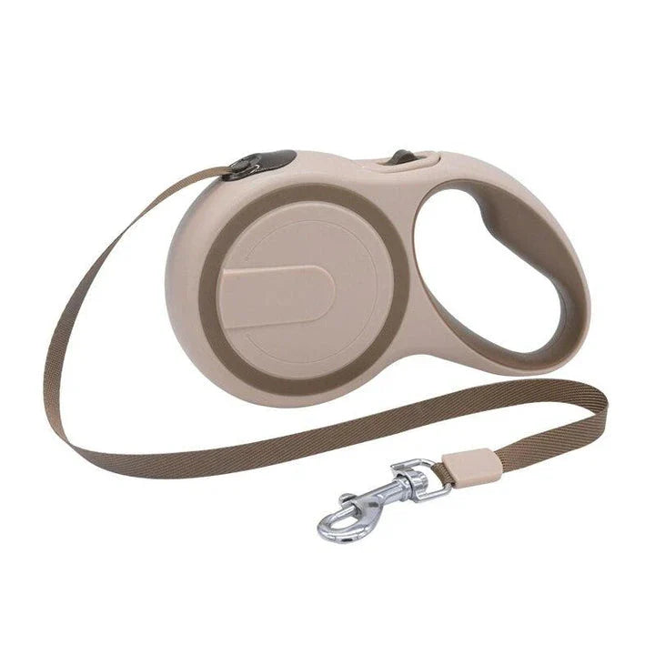 Rugged retractable dog leash with reflective strips and ergonomic handle, suitable for Kiwi pups up to 20 kg