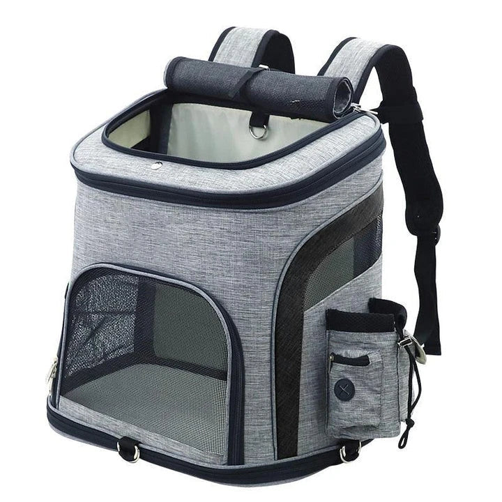 Melange colour backpack cat carrier in various colours, featuring a spacious, well-ventilated interior and a sleek, stylish design for your pet's comfort and safety.