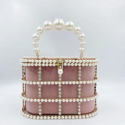 Stylish Kiwi-designed messenger bag with pearl embellishments and roomy interior for summer adventures