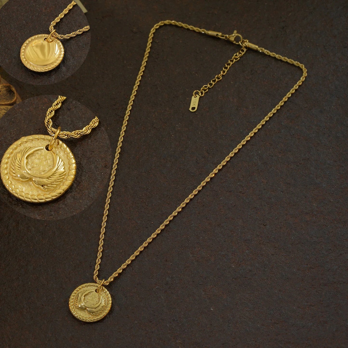 A minimalist, layered titanium steel necklace with an adjustable chain length and a 2 cm pendant, perfect for elevating your everyday style.