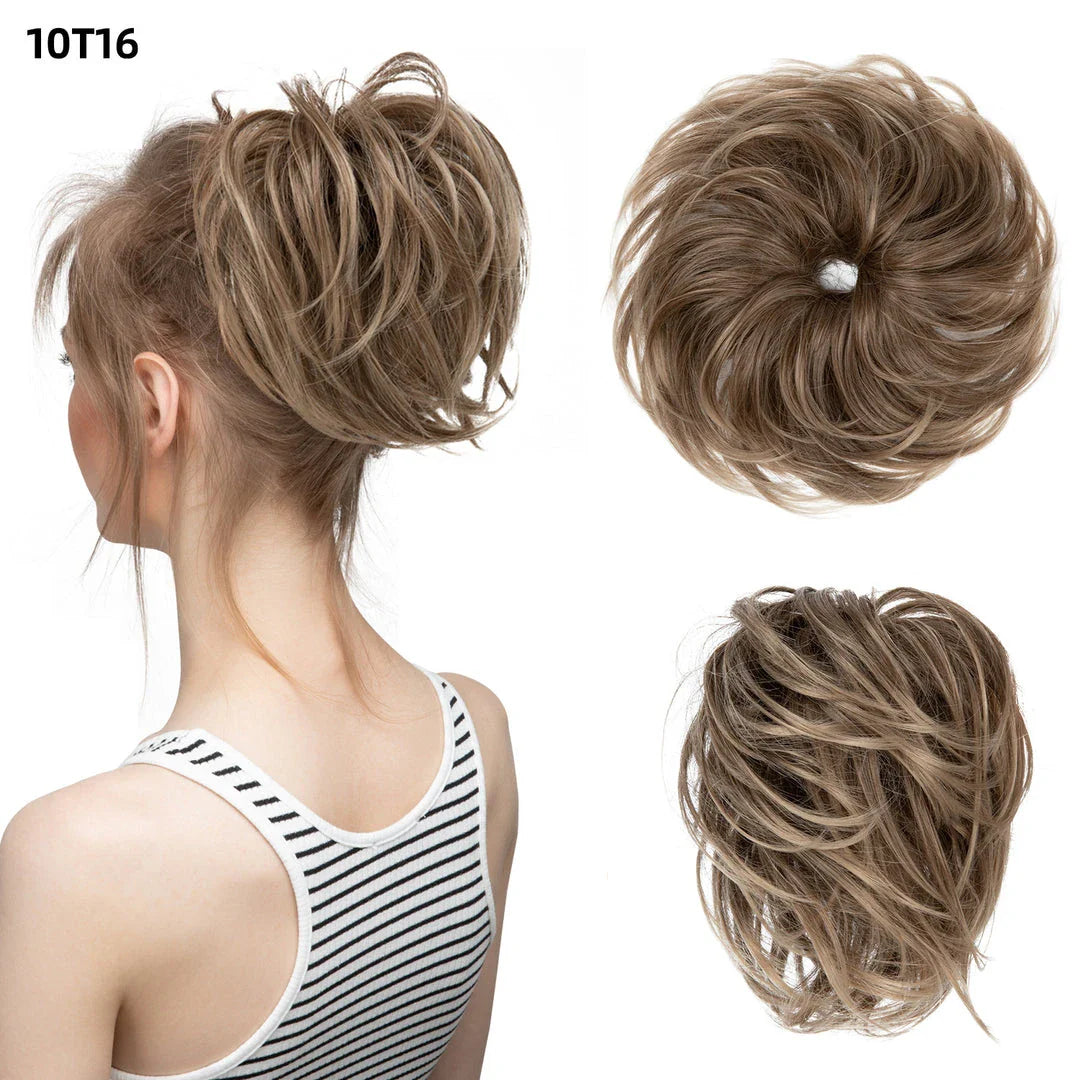 Fluffy and natural-looking hair bun made from premium domestic silk for easy, effortless updos