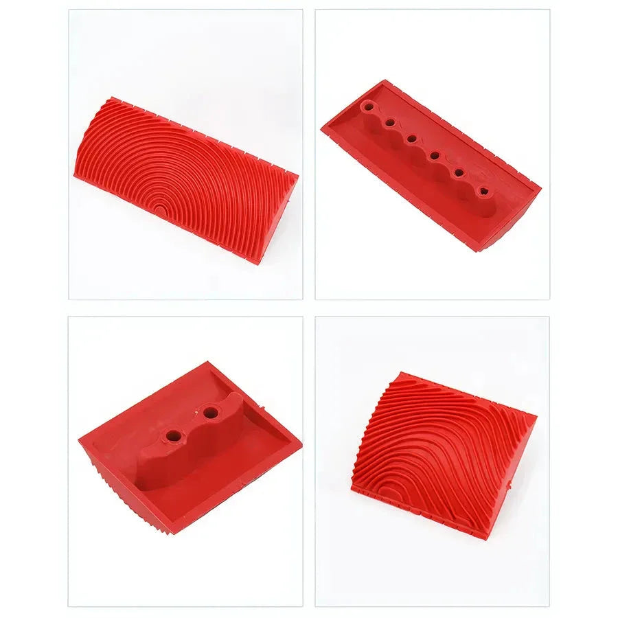 Trendha DIY Wood Grain Rubber Roller Set for creating natural wood textures on walls, doors, and furniture
