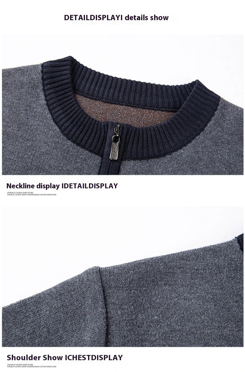 A stylish half-turtleneck sweater in a gray colour, designed for the autumn and winter seasons.