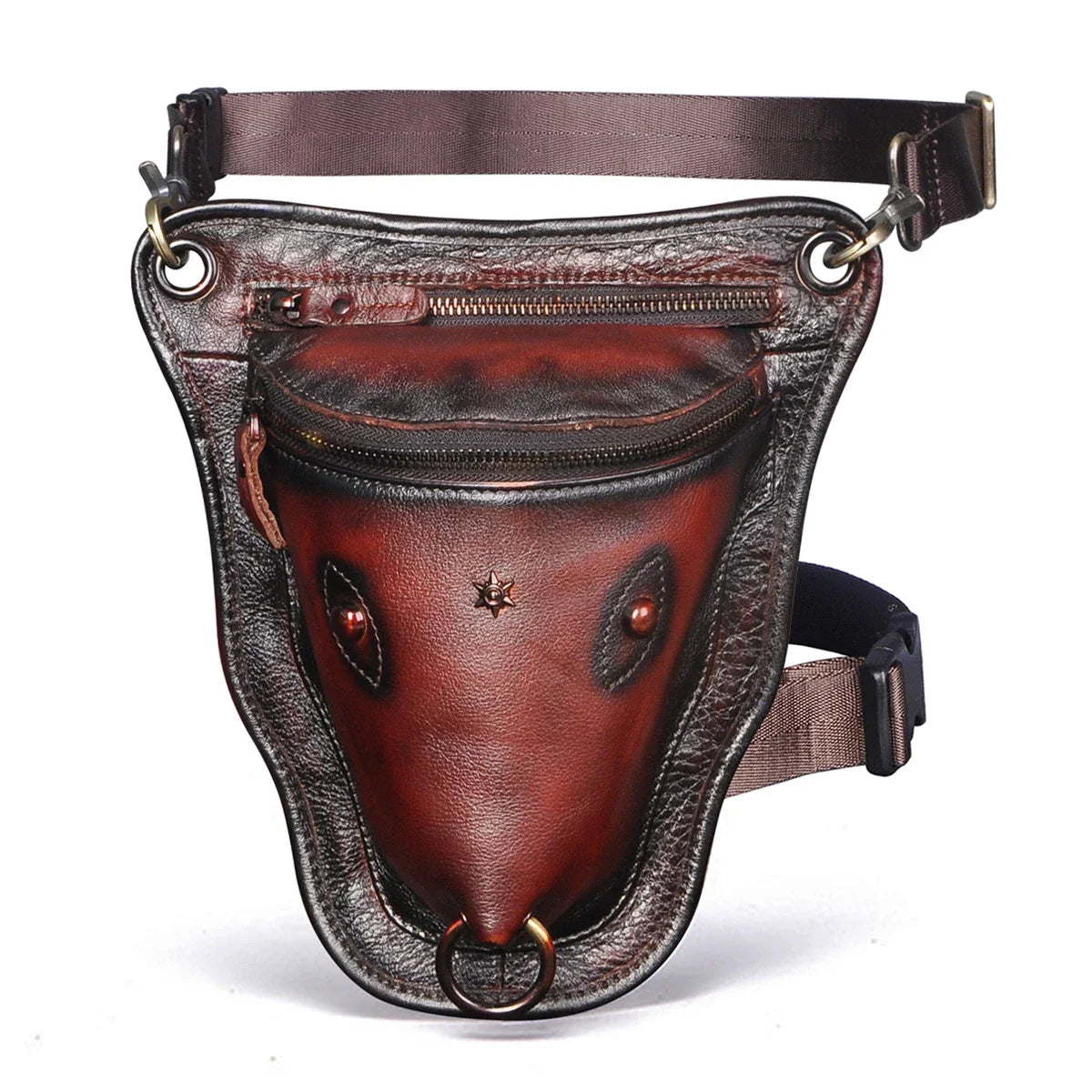 Stylish retro leather waist bag with large capacity, multiple compartments, and a versatile design for Kiwi adventures