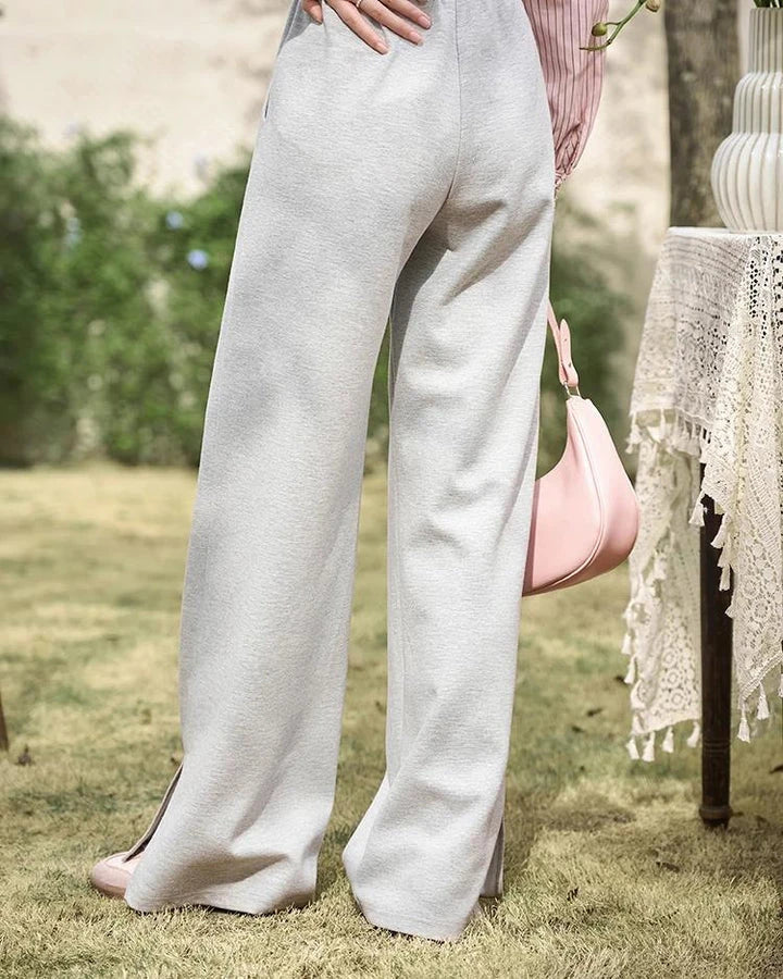 Stylish wide-leg casual pants with adjustable lace-up waist, designed for the modern Kiwi woman