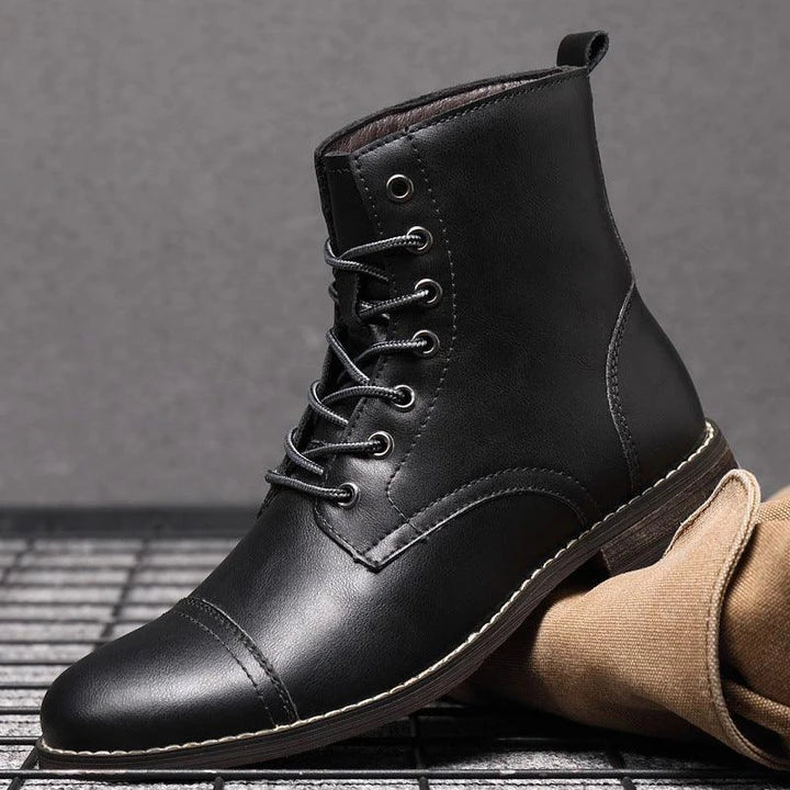 Premium leather Martin boots with a retro-inspired design, perfect for the modern Kiwi bloke