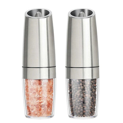 Eco-Friendly Electric Salt and Pepper Grinder with Gravity-Sensing Technology, Adjustable Grind, and LED Light