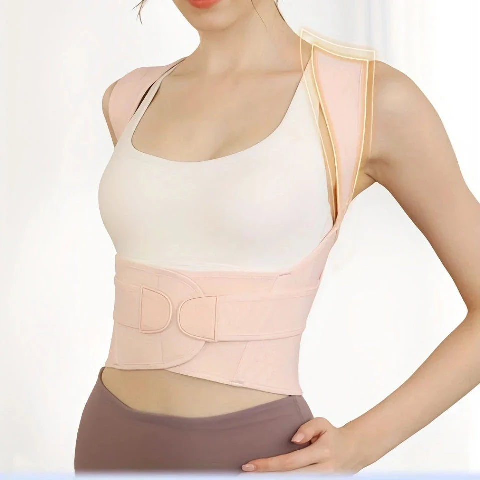 Adjustable posture corrector brace with cross-strap design to support shoulders and relieve back pain