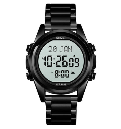 Premium men's electronic watch with Arab steel casing and stylish gold, rose gold, or black finish