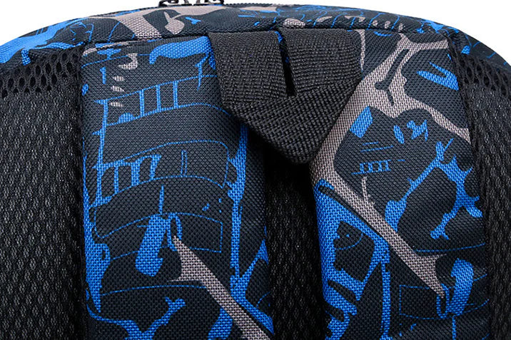 Flower-patterned nylon backpack with zipper opening and roomy interior, perfect for Kiwi students