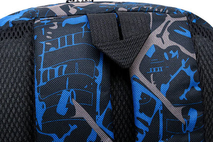 Flower-patterned nylon backpack with zipper opening and roomy interior, perfect for Kiwi students