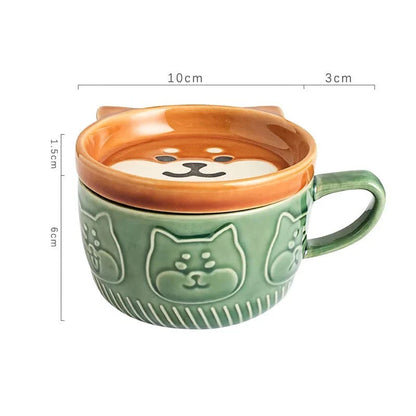 Cartoon Animal Coffee Mug with a charming cat design, perfect for enjoying hot drinks like coffee, tea, or hot chocolate in the mornings.