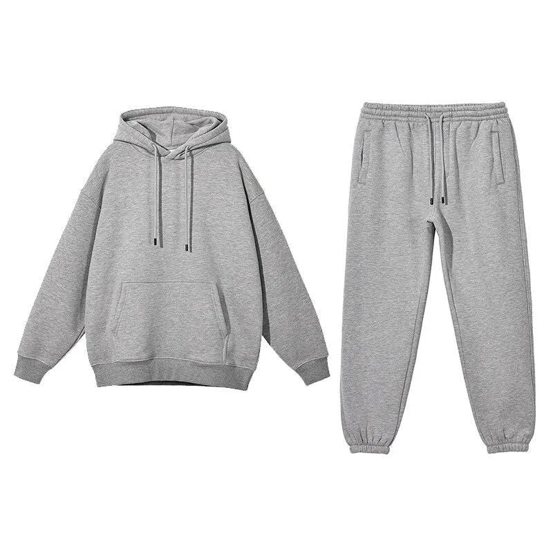 Cozy Kiwi Fleece Hoodie and Track Pants Set in Light Pink, made with soft cotton-polyester blend fabric for warmth and comfort