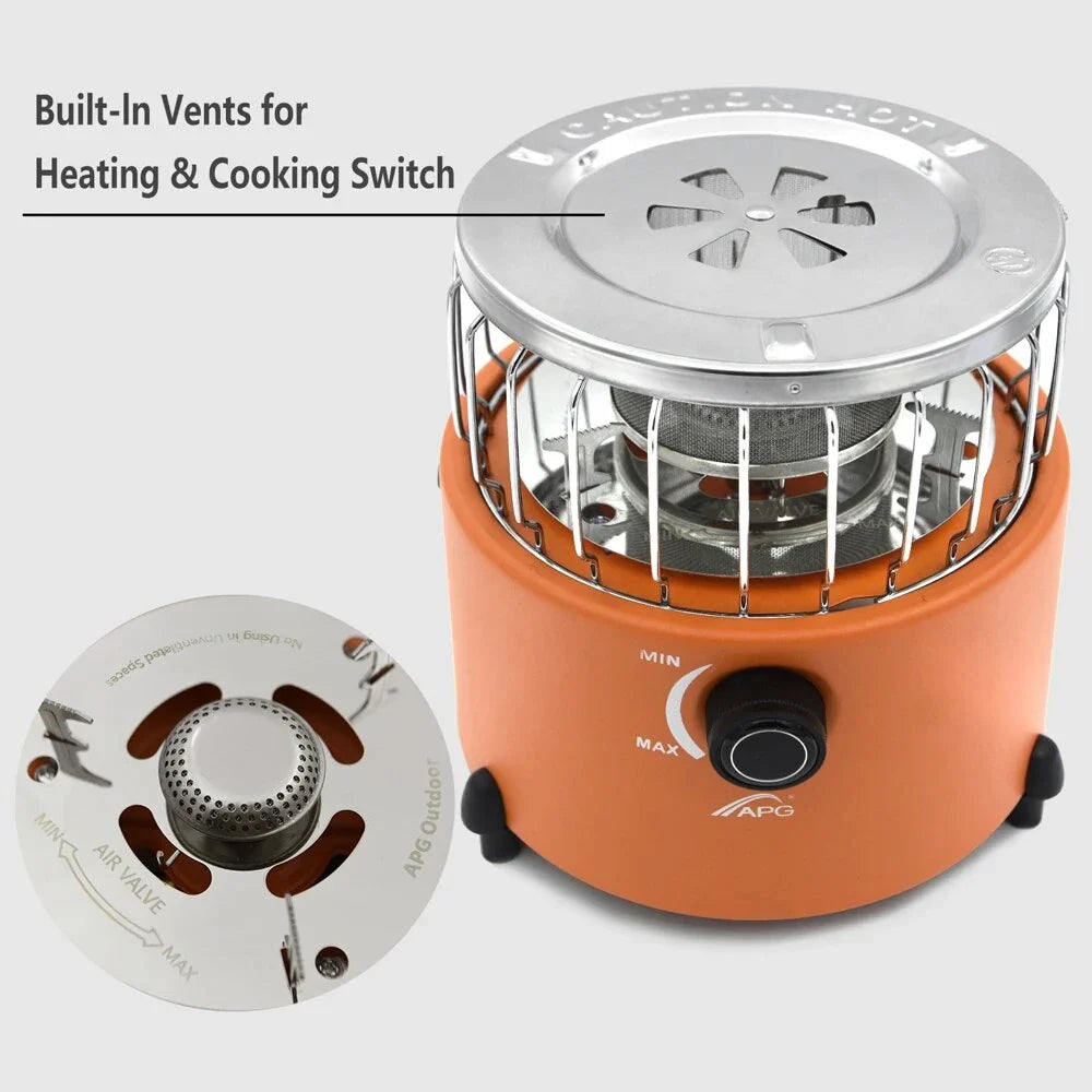 Versatile Portable 2-in-1 Camping Stove and Gas Heater for Outdoor Adventures