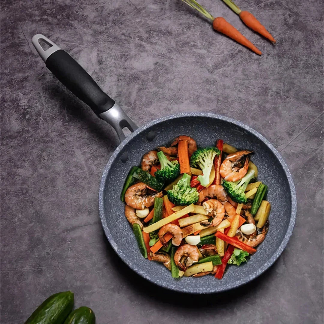 Eco-Friendly Non-Stick Stone Frying Pan Set for Gas and Induction Cooktops - Durable, Non-Toxic, and Easy to Clean