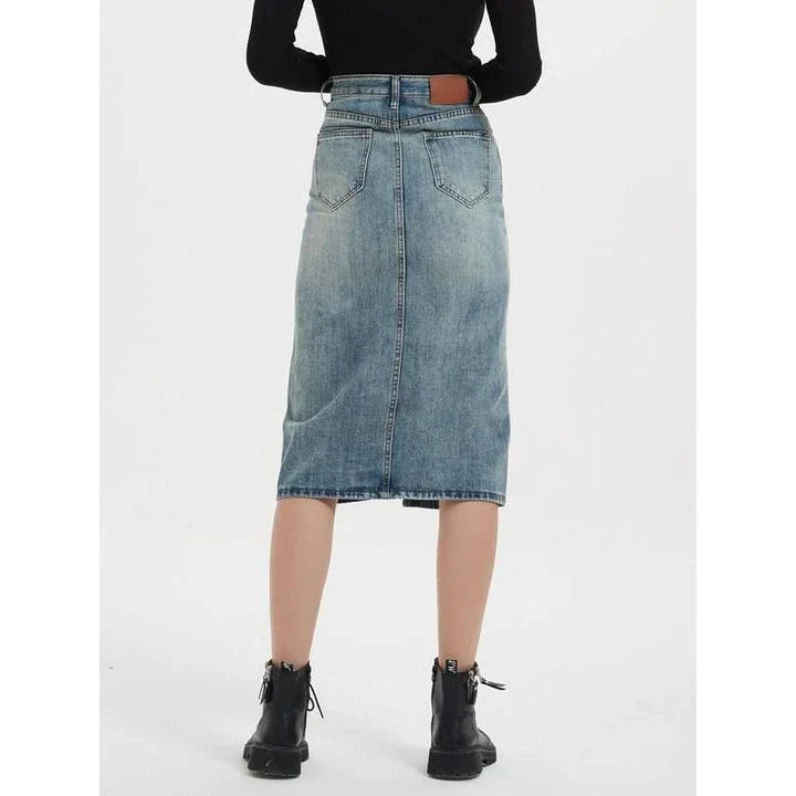 High Waist Denim Pencil Skirt - Flattering, Versatile, and Crafted for the Kiwi Woman