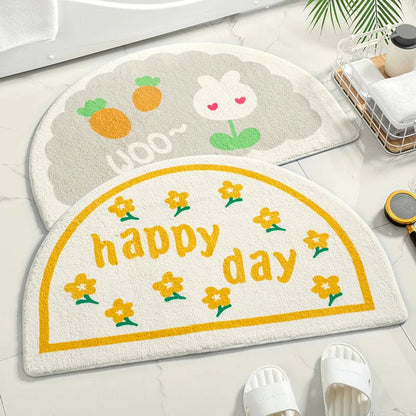 Trendha Small Fresh Flower Greeting Mat in floral design, with non-slip backing and absorbent material for a welcoming and functional home accessory