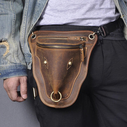 Stylish retro leather waist bag with large capacity, multiple compartments, and a versatile design for Kiwi adventures