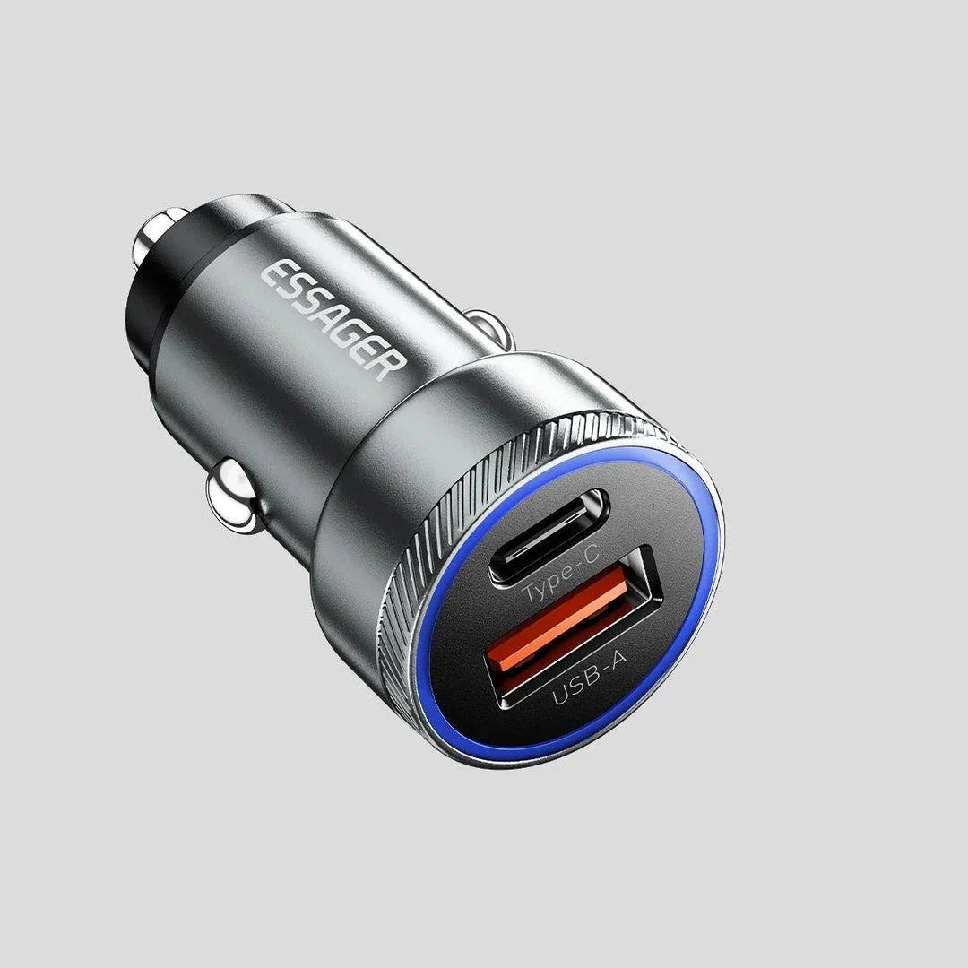 Trendha 54W Dual-Port USB Car Charger with Fast Charging Capabilities for Smartphones, Tablets, and Other USB-Powered Devices