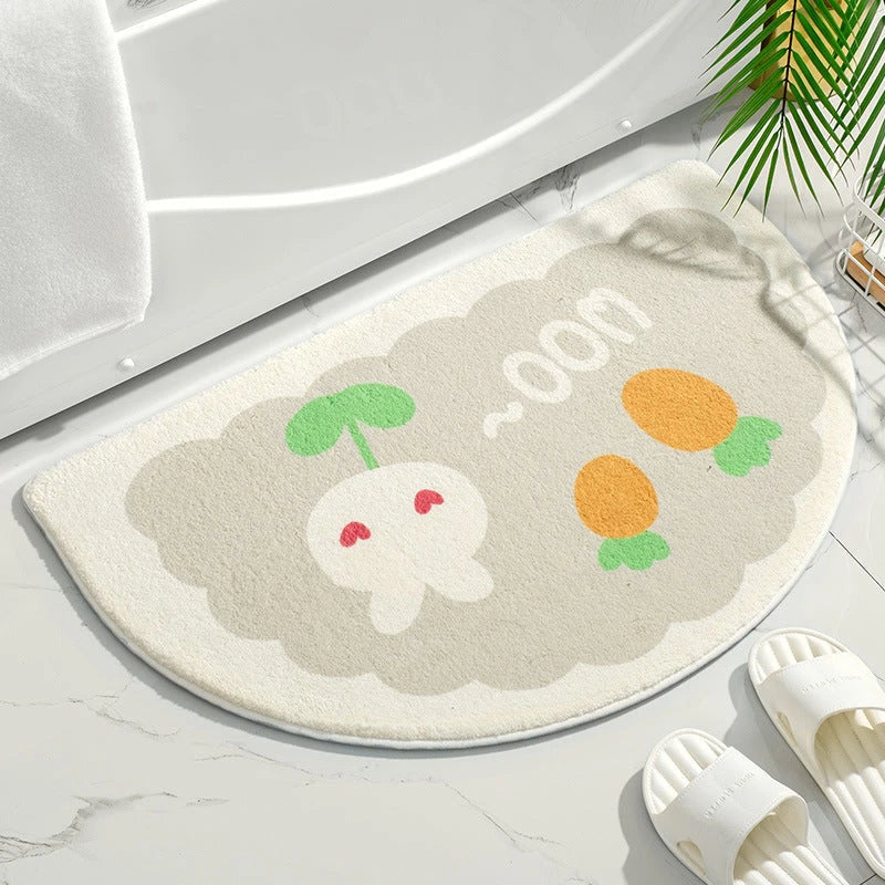 Trendha Small Fresh Flower Greeting Mat in floral design, with non-slip backing and absorbent material for a welcoming and functional home accessory